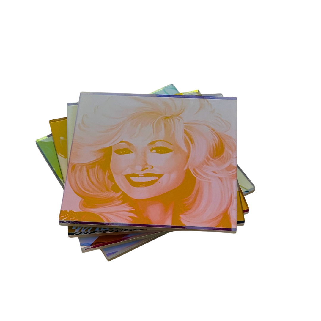 lady legends iridescent coaster set