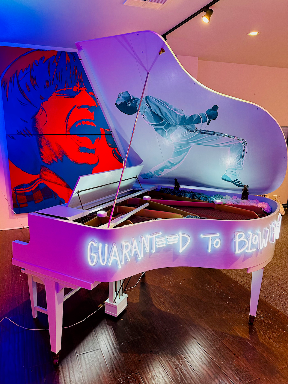 neon freddie mercury piano