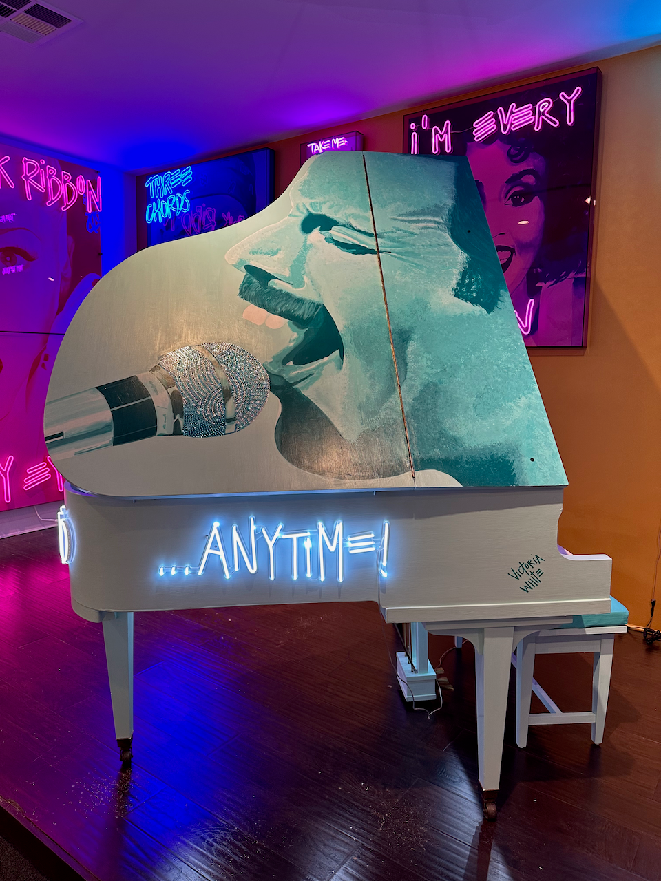neon freddie mercury piano