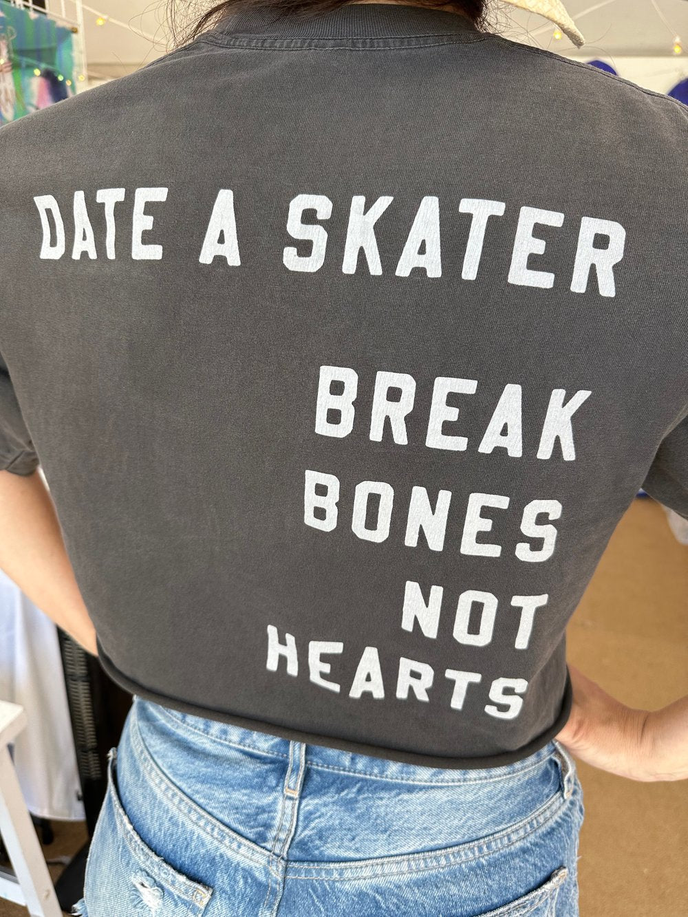 Date a Skater Adult Pocket Tee- Vintage Black