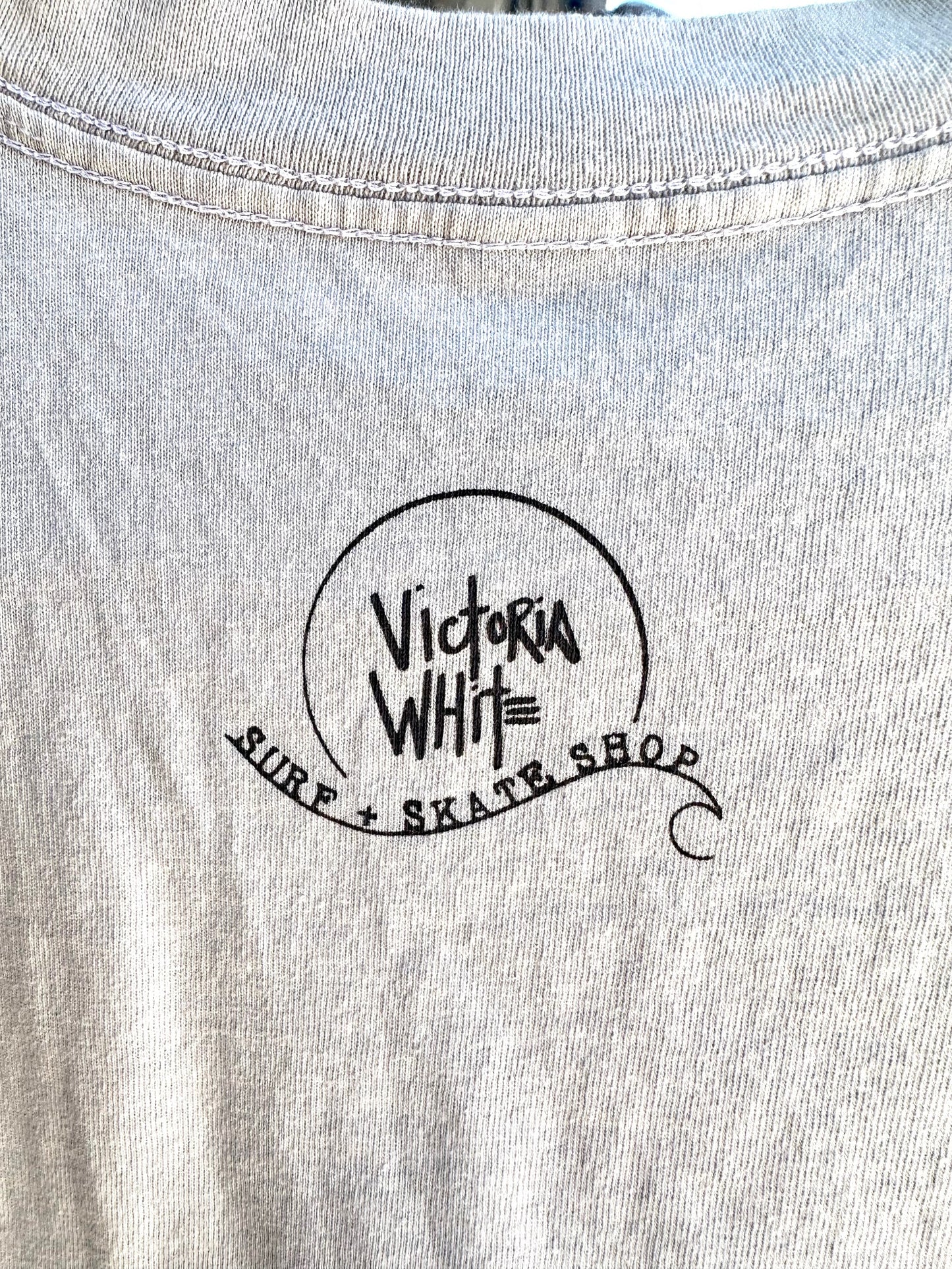 Surfing is My Religion Pocket Tee- Cement