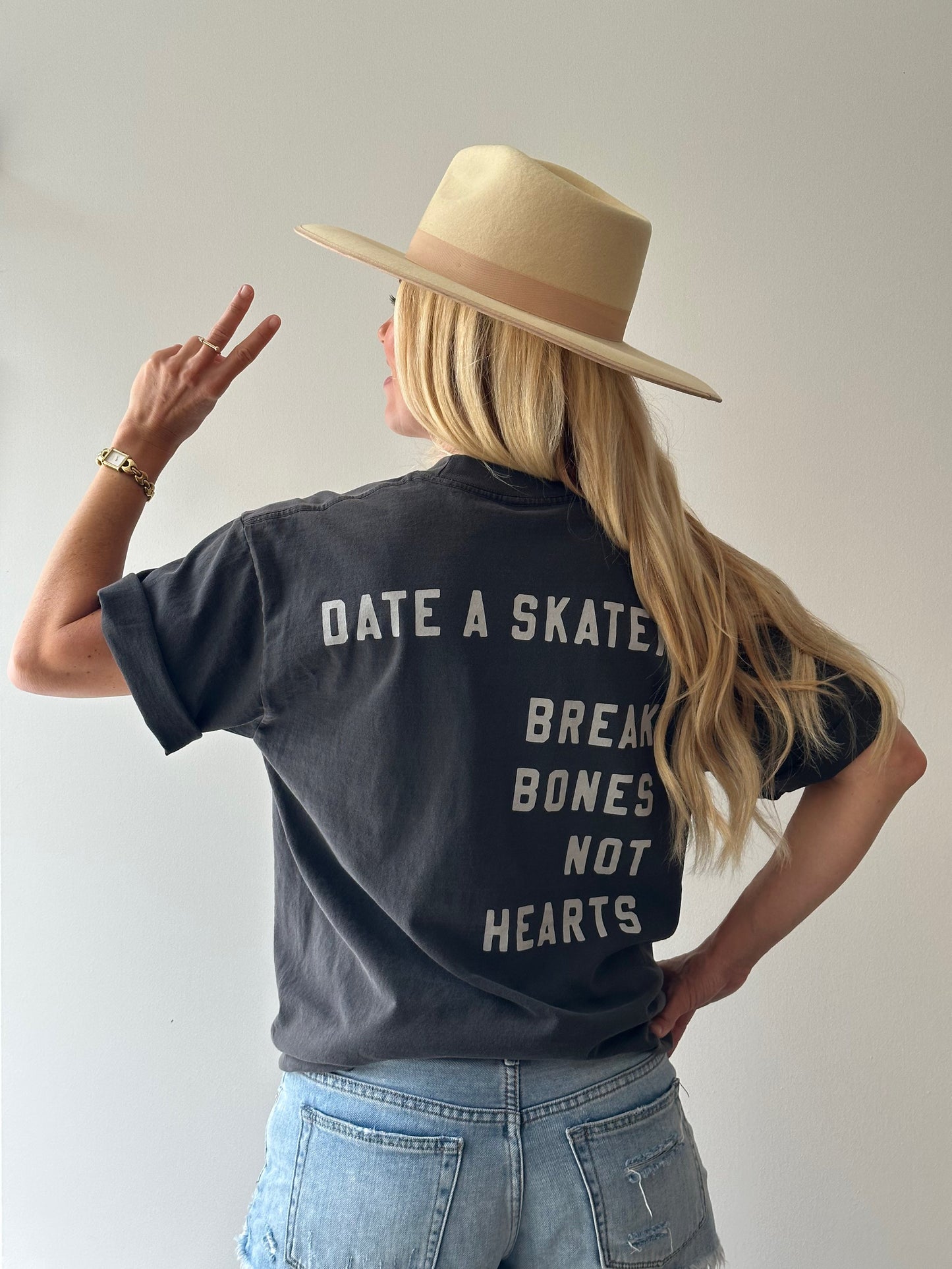 Date a Skater Adult Pocket Tee- Vintage Black