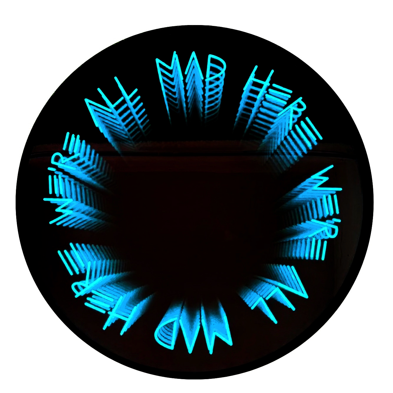 mad here neon infinity mirror