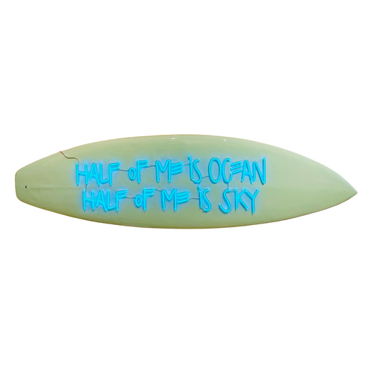 neon ocean/sky surfboard