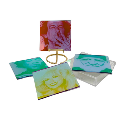 music legends iridescent coaster set