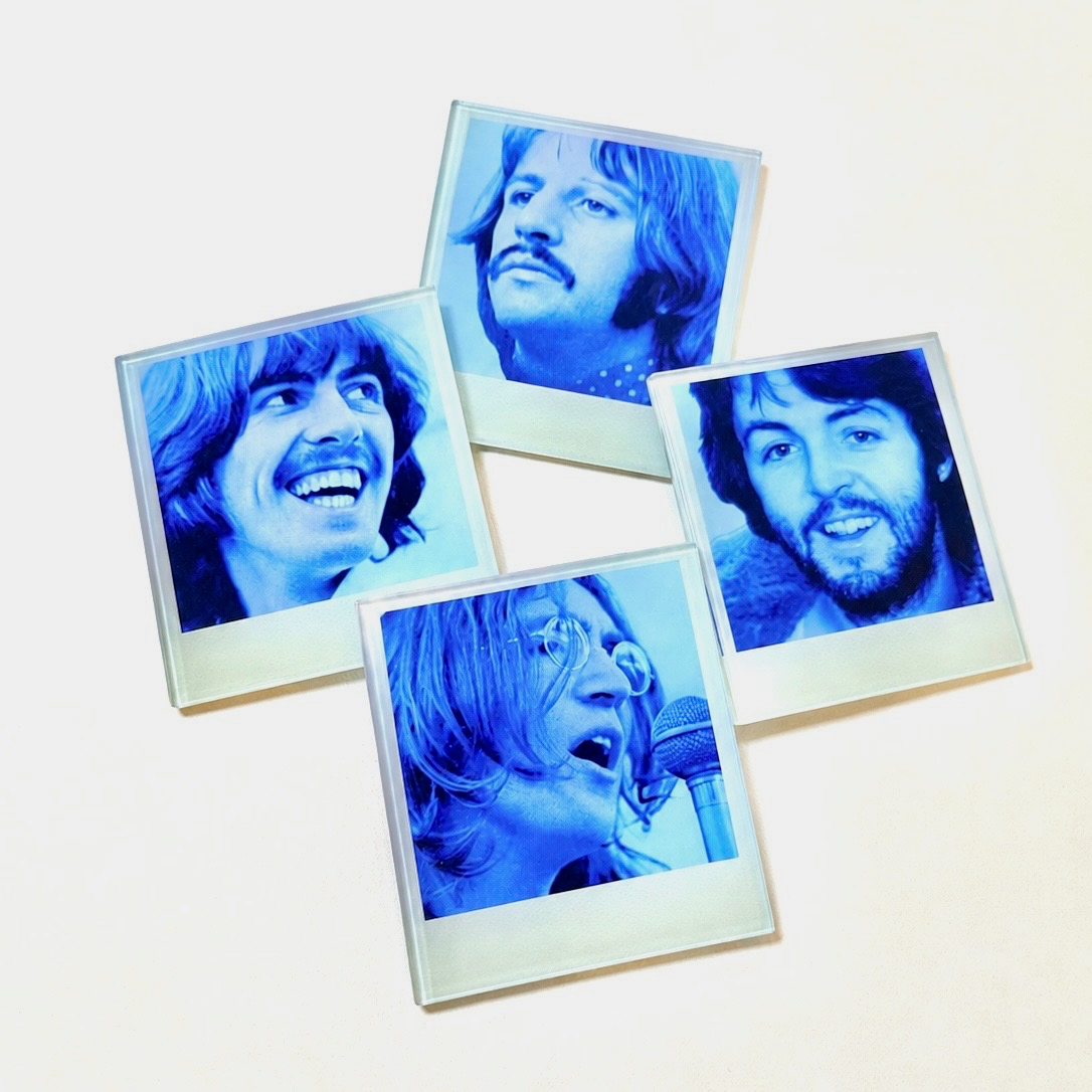 The Beatles Polaroid Crystal Coaster Set