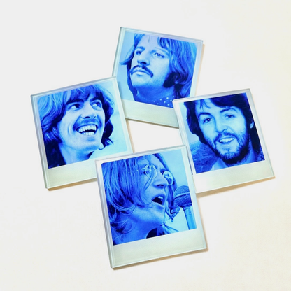 The Beatles Polaroid Crystal Coaster Set