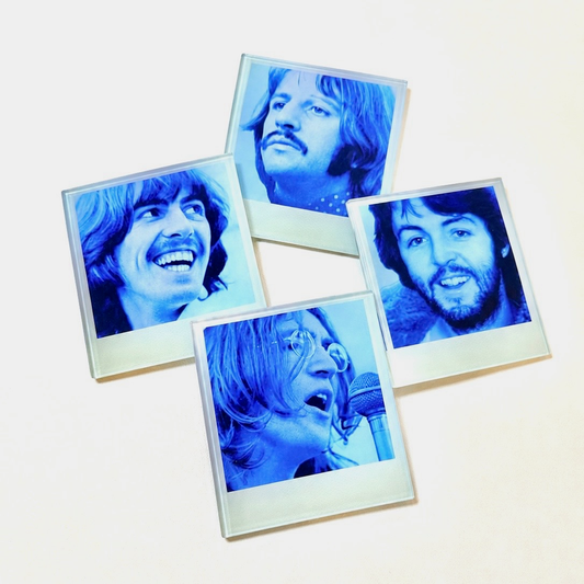 The Beatles Polaroid Crystal Coaster Set