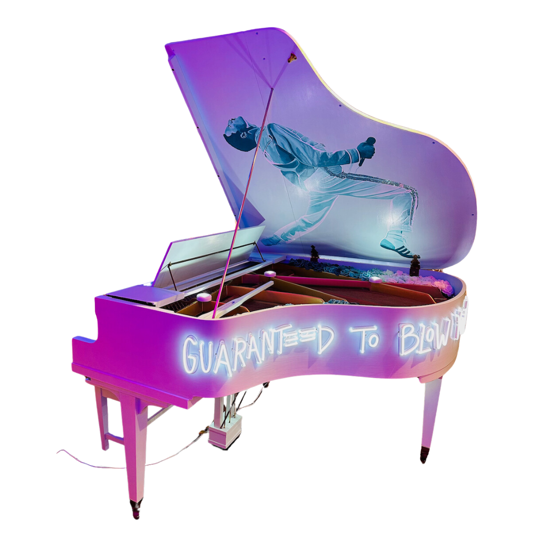 neon freddie mercury piano