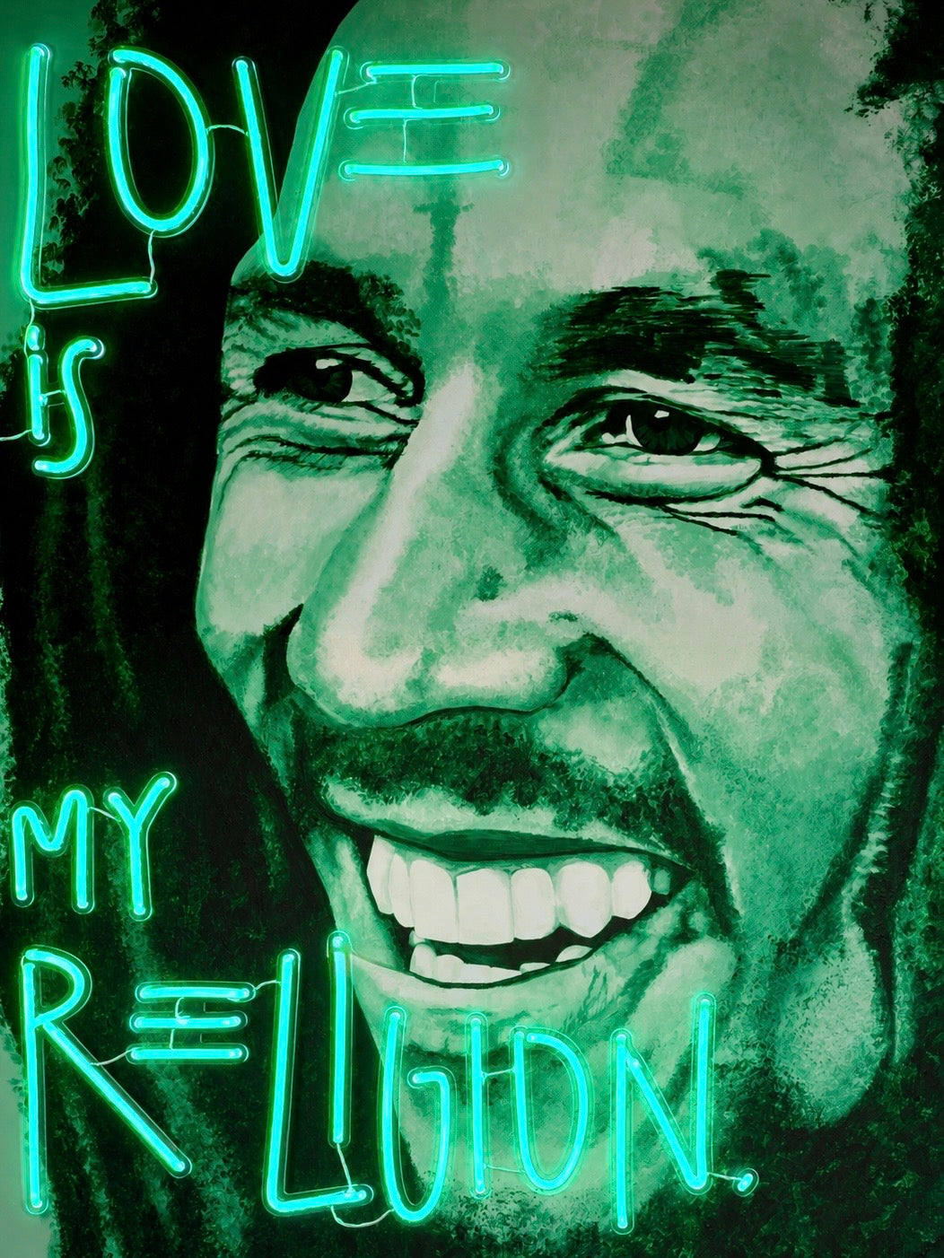 neon bob marley print 30x40"