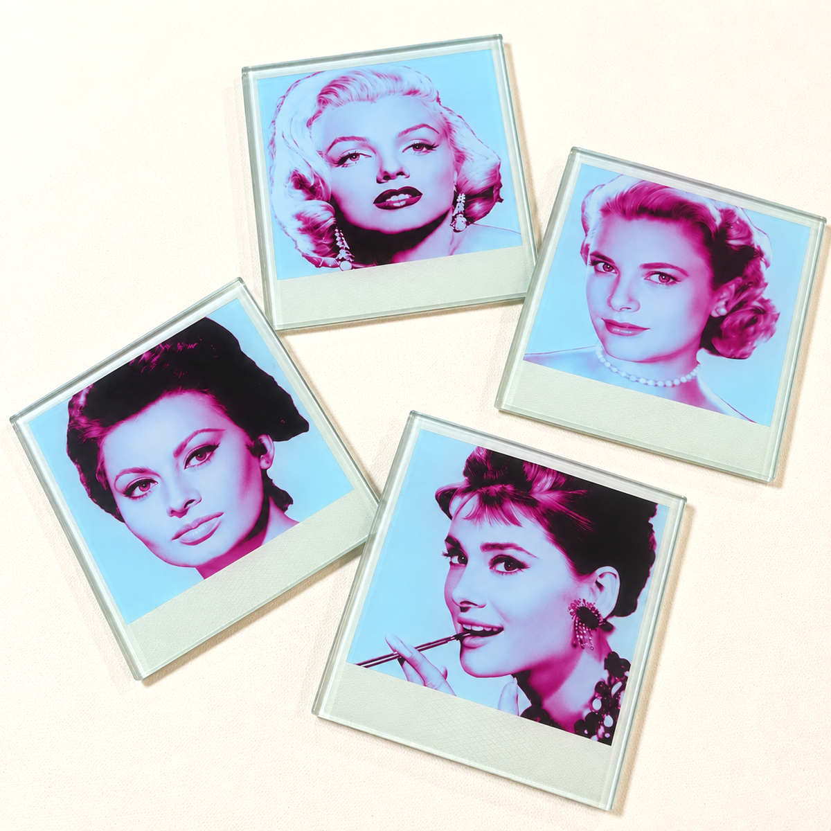 Leading Ladies Polaroid Crystal Coaster Set