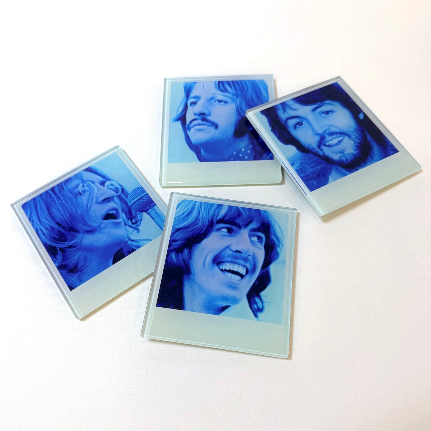 The Beatles Polaroid Crystal Coaster Set