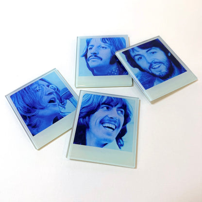 The Beatles Polaroid Crystal Coaster Set