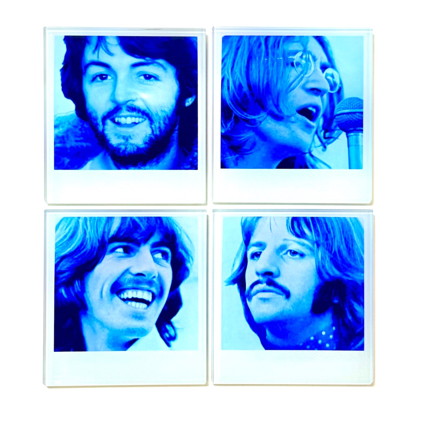 The Beatles Polaroid Crystal Coaster Set