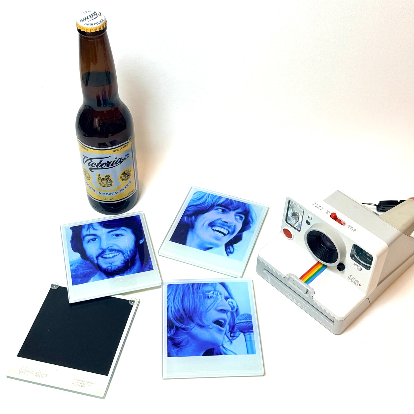 The Beatles Polaroid Crystal Coaster Set