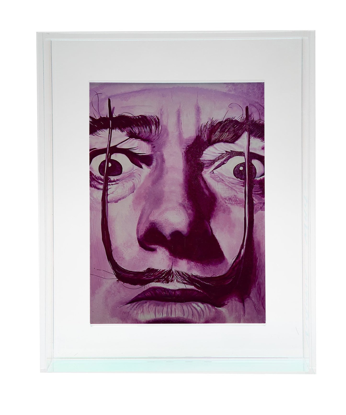 salvador dali print in iridescent floating acrylic frame