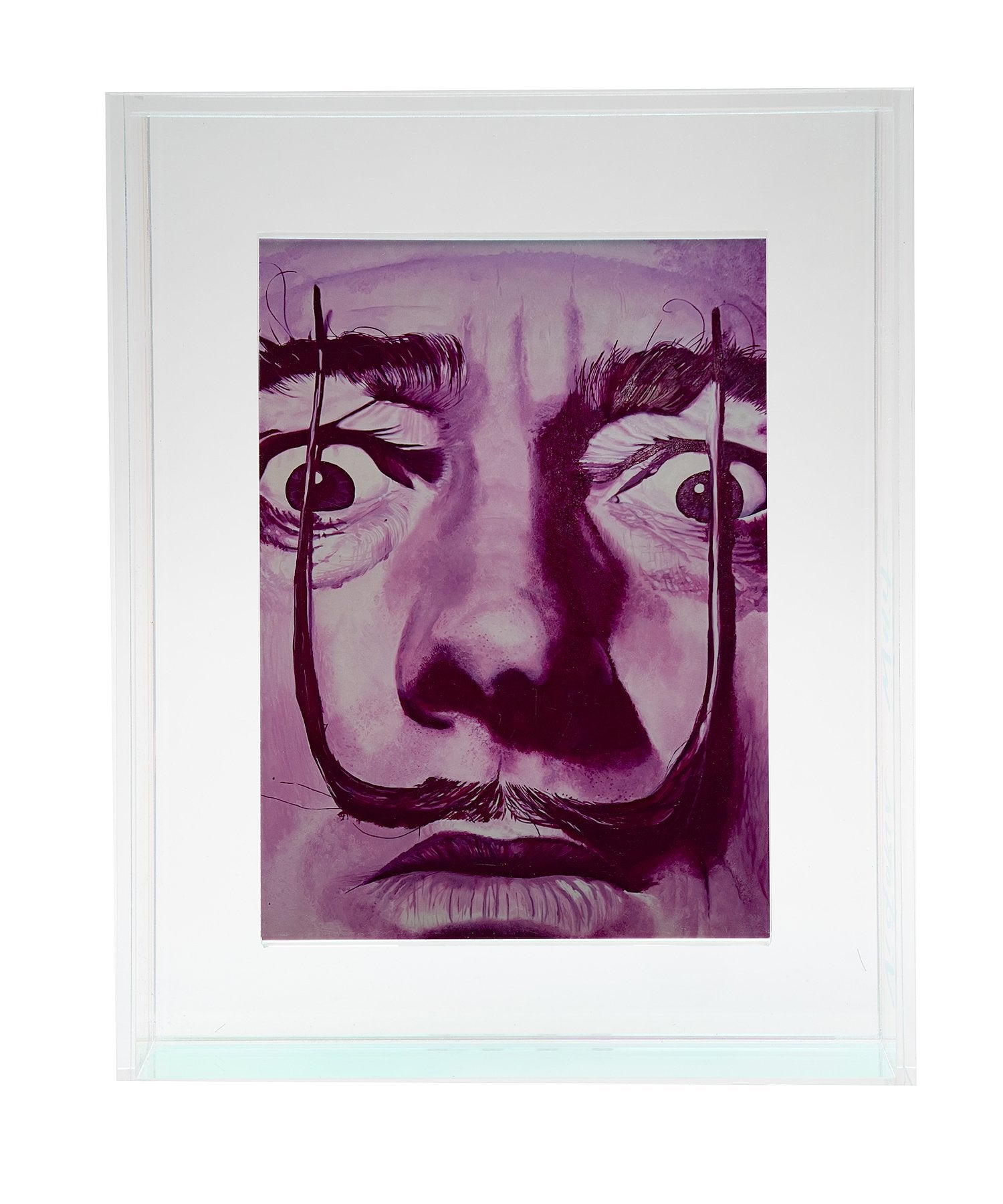 salvador dali print in iridescent floating acrylic frame