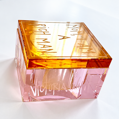 “MOM, I AM A RICH MAN” Cher crystal keepsake box