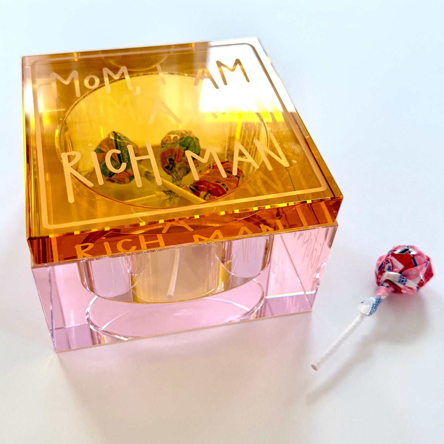 “MOM, I AM A RICH MAN” Cher crystal keepsake box