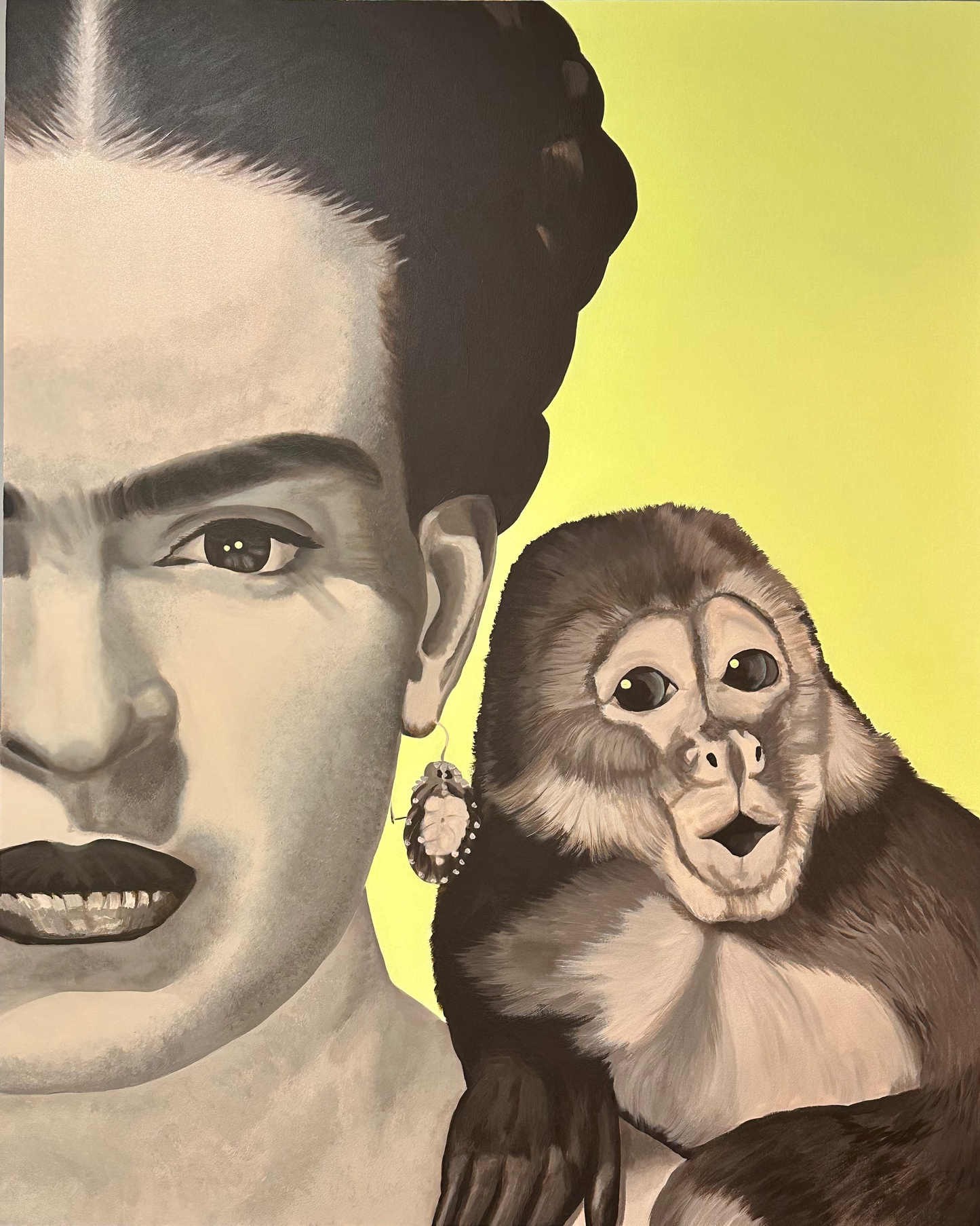 frida kahlo with monkey