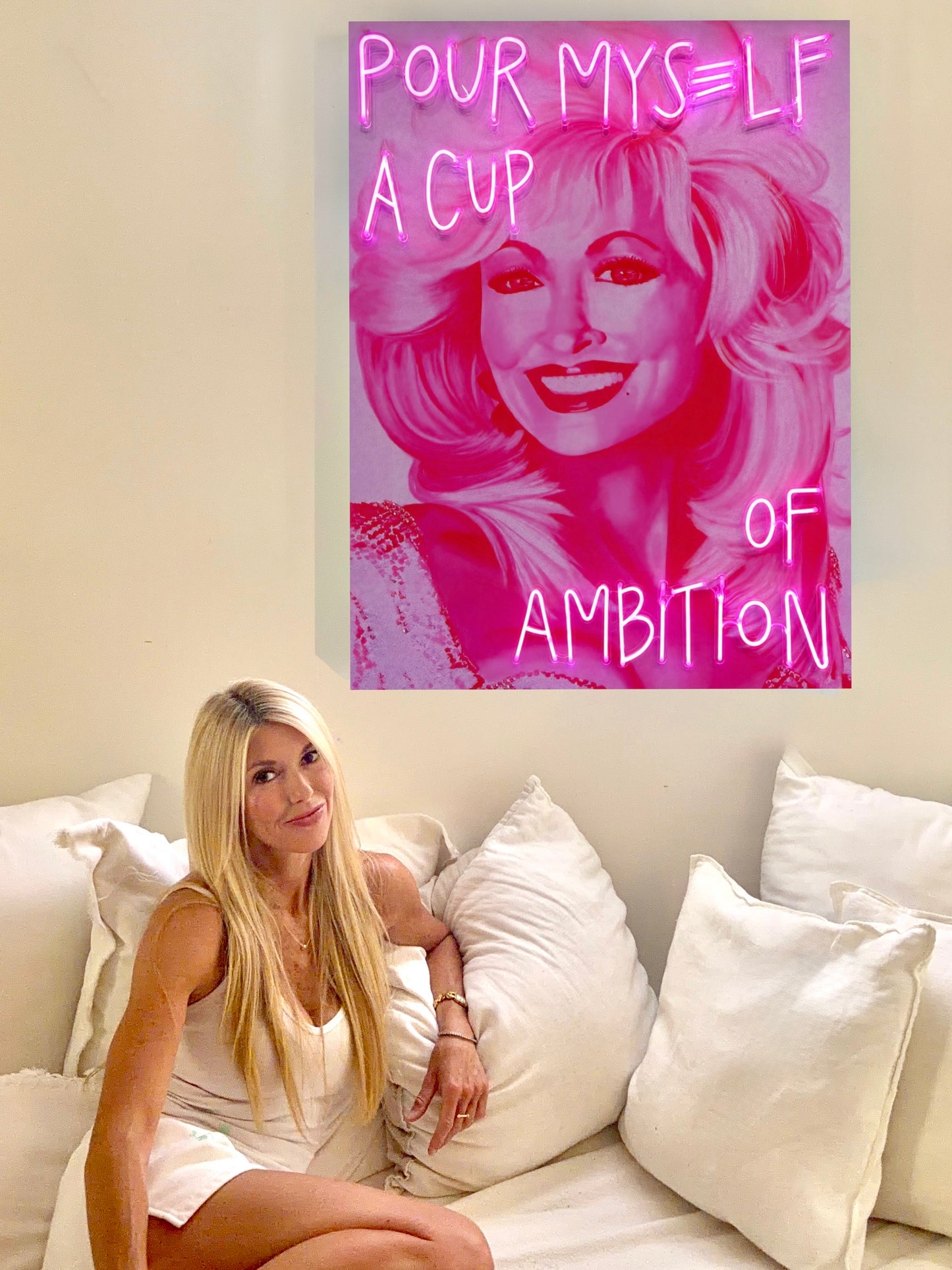 neon dolly parton print 30x40"
