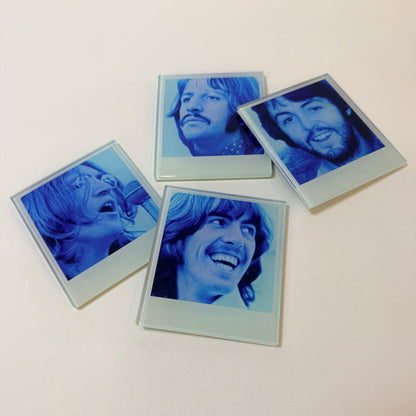 The Beatles Polaroid Crystal Coaster Set