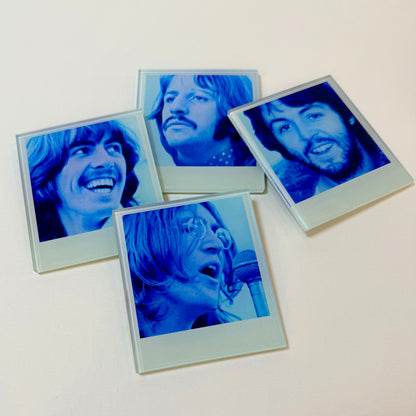 The Beatles Polaroid Crystal Coaster Set