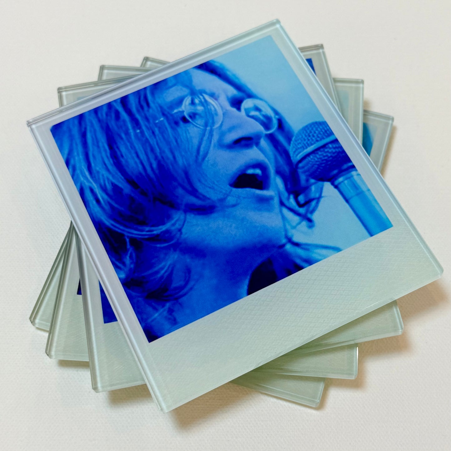 The Beatles Polaroid Crystal Coaster Set