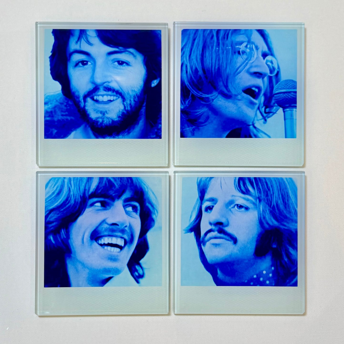 The Beatles Polaroid Crystal Coaster Set