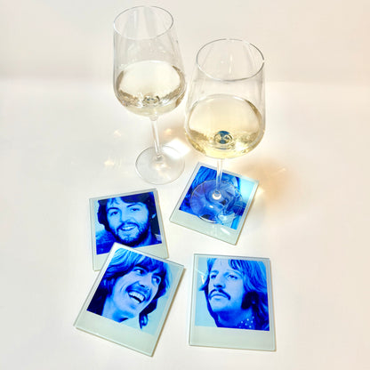 The Beatles Polaroid Crystal Coaster Set