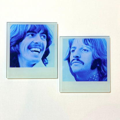 The Beatles Polaroid Crystal Coaster Set