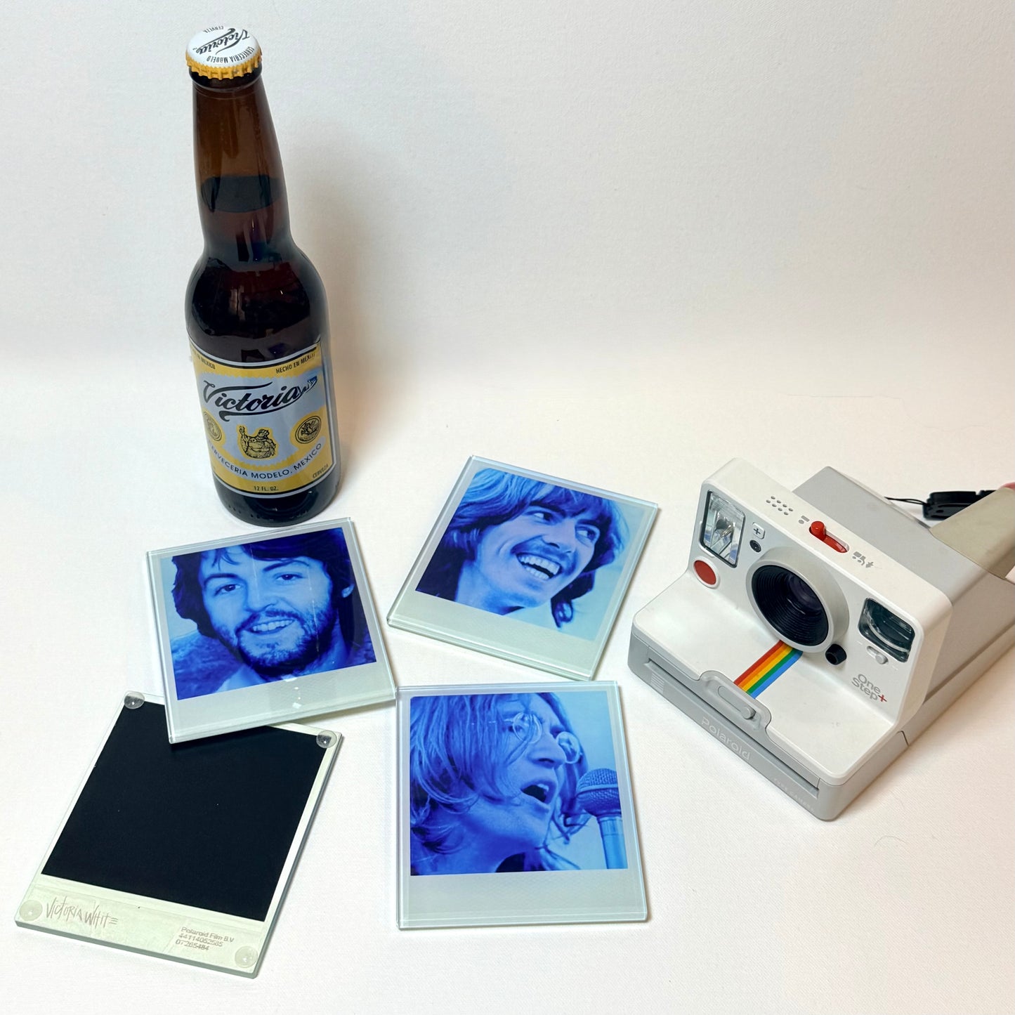 The Beatles Polaroid Crystal Coaster Set
