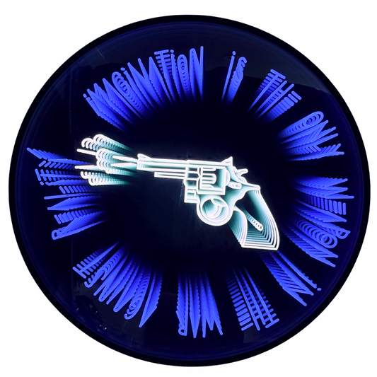 imagination is the weapon neon infinity mirror