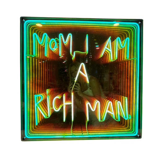 rich man neon infinity mirror