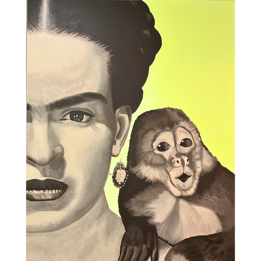 frida kahlo with monkey